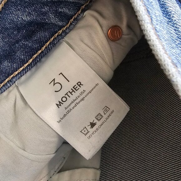 MOTHER The Kick It Jeans in Tequila Sunrise, Cotton, Hi-Rise, Straight, Size 31 - Picture 11 of 12